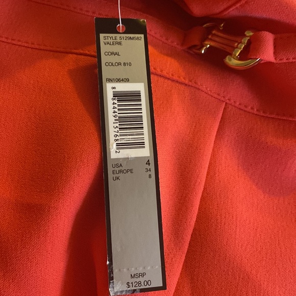 NWT Tahari Arthur S Levine Dress Coral Size 4 - Picture 11 of 11